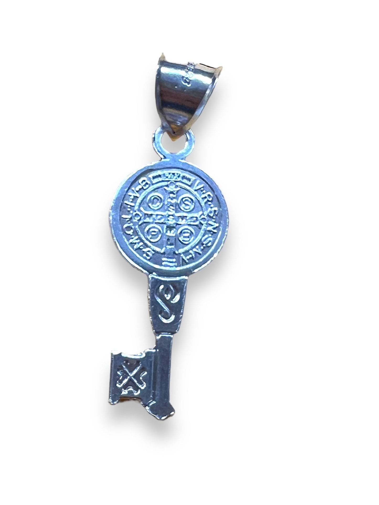 .925 SILVER ST. BENEDICT KEY PENDANT - Tiendita San Juditas Tiendita San Juditas