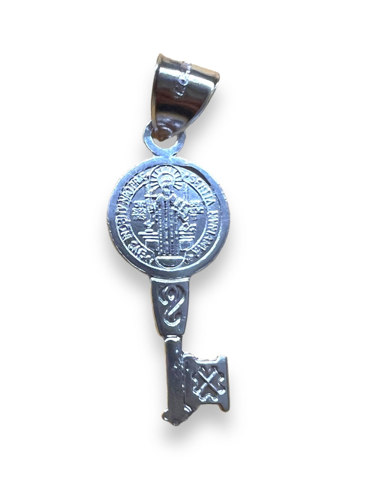 .925 SILVER ST. BENEDICT KEY PENDANT - Tiendita San Juditas Tiendita San Juditas