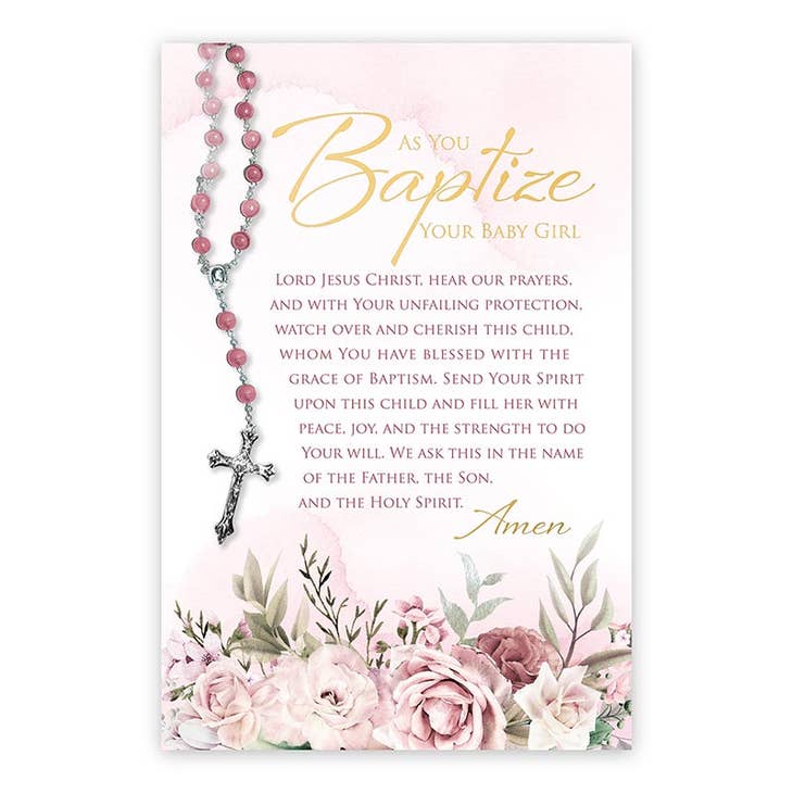 AS YOU BABPTIZE YOUR BABY GIRL GREETING CARD