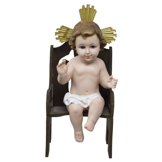 BABY JESUS SITTING ON A CHAIR