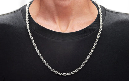 Men's 5mm Stainless Steel 24" Rope Chain Necklace