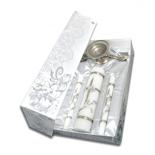 JUEGO DE VELAS DE BODAS DE PLATA