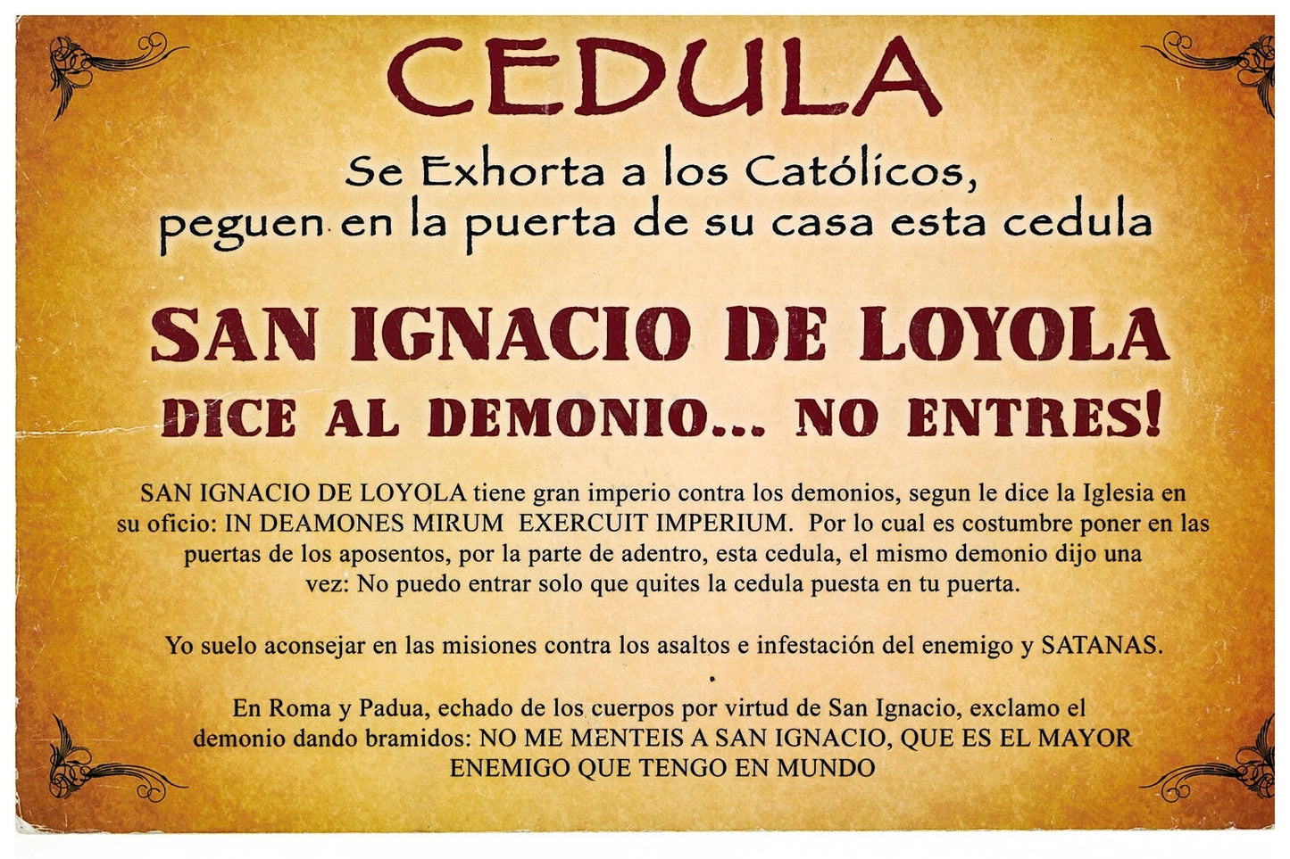 CÉDULA DE SAN IGNACIO DE LOYOLA