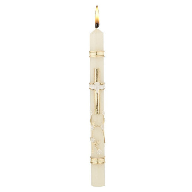 ORNATE DOVE BAPTISMAL CANDLE