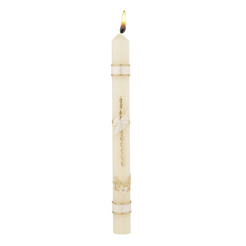 BRAIDED CROSS BAPTISMAL CANDLE