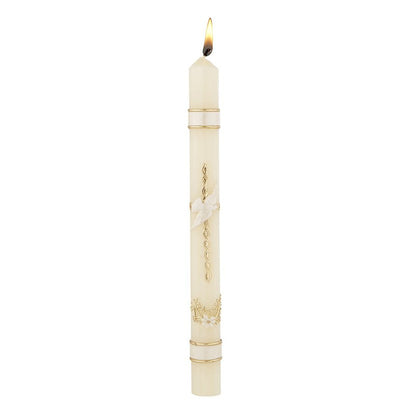 BRAIDED CROSS BAPTISMAL CANDLE