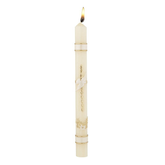 BRAIDED CROSS BAPTISMAL CANDLE