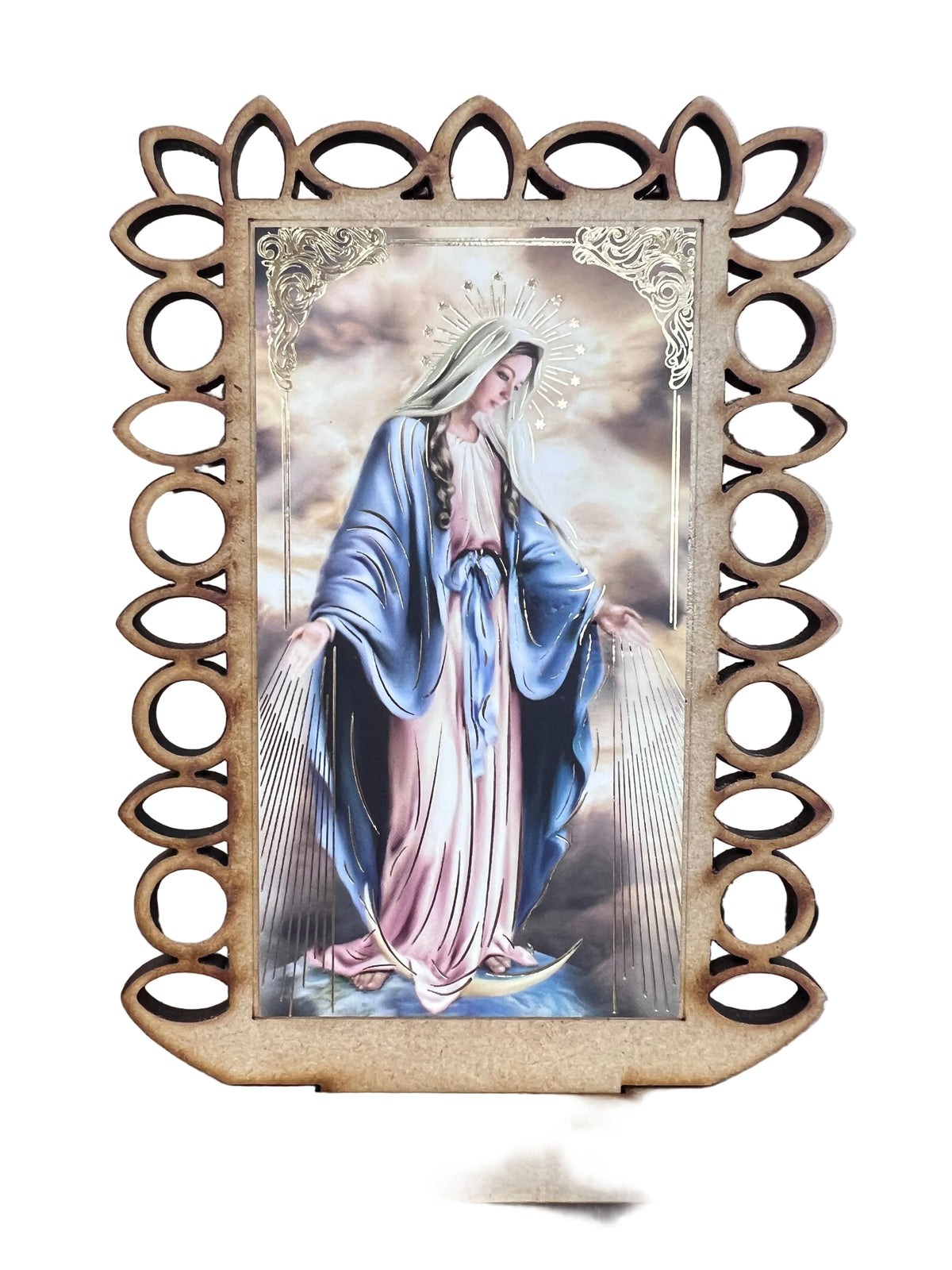 Laser-Cut Wooden Image W/ Stand