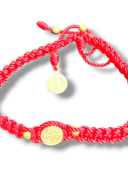 Red St. Benedict Threaded Bracelet
