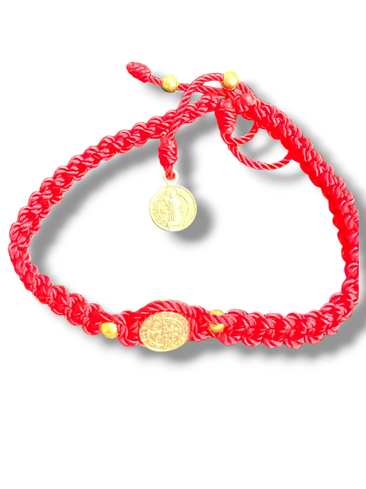 Red St. Benedict Threaded Bracelet