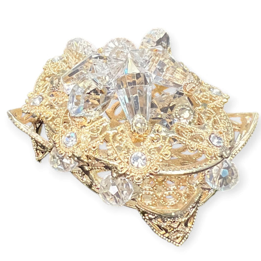 Golden Wedding Arras Glass & Rhinestone Box