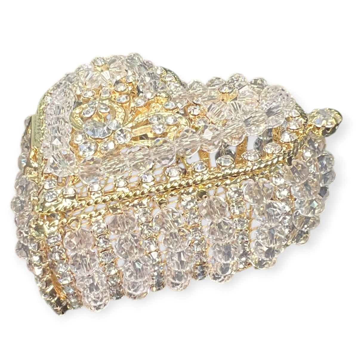 Gold Heart Shaped Rhinestone Wedding Arras Box