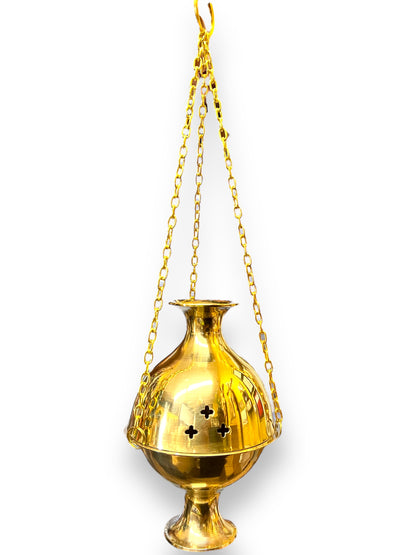 LARGE BRASS HANGING CENSER