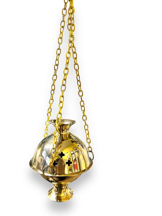 SMALL BRASS HANGING CENSER