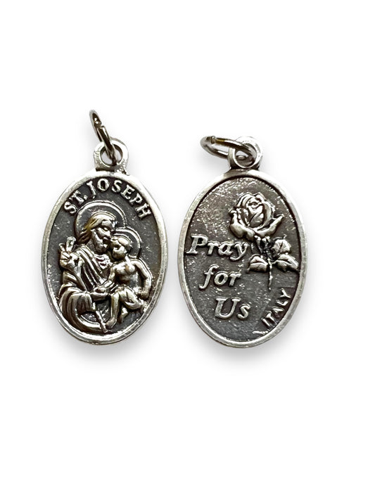 OXIDIZED ITALIAN MEDAL: ST. JOSEPH