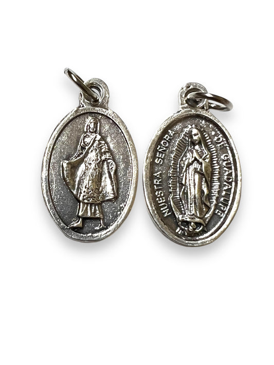 OXIDIZED ITALIAN MEDAL: ST. JUAN DIEGO / OUR LADY OF GUADALUPE