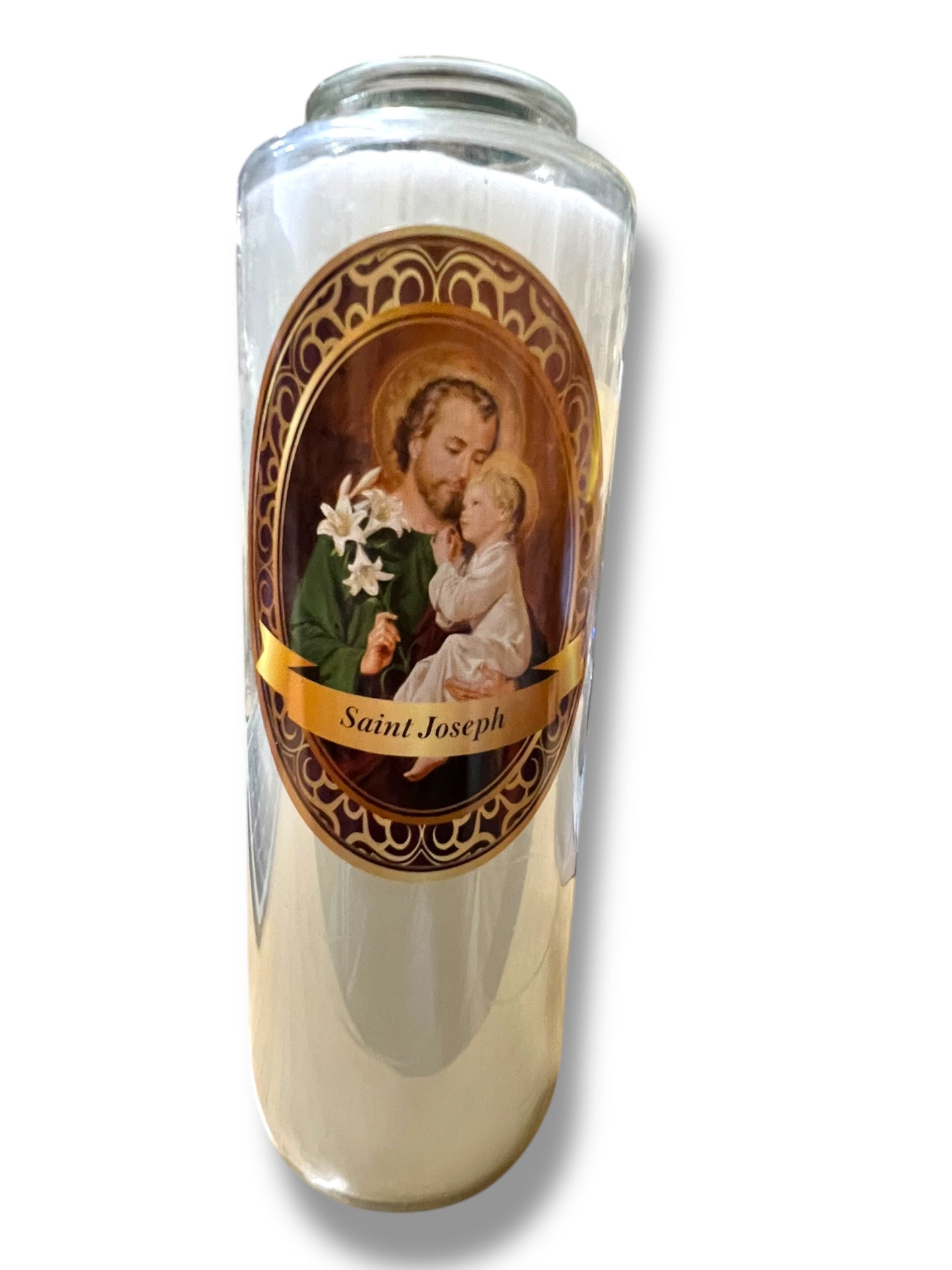 6-DAY GLASS CANDLE: ST. JOSEPH