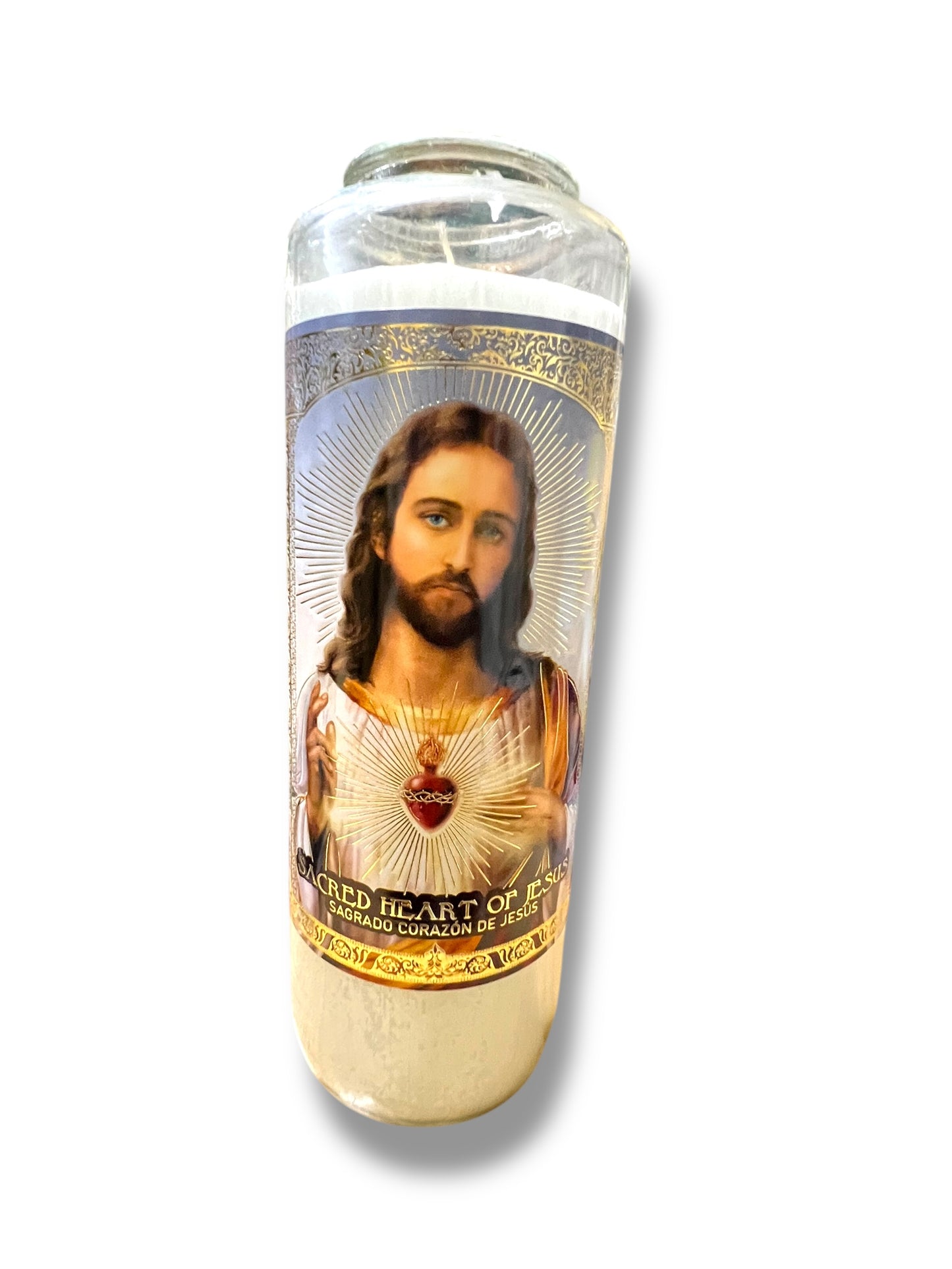 6-DAY GLASS CANDLE: SACRED HEART