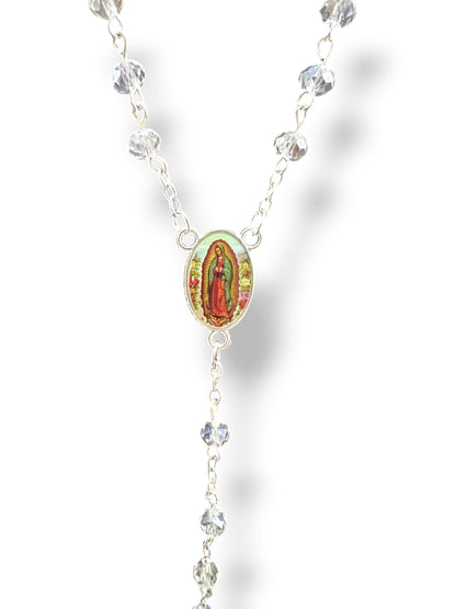 OUR LADY OF GUADALUPE CLEAR ROSARY IN A BOTTLE