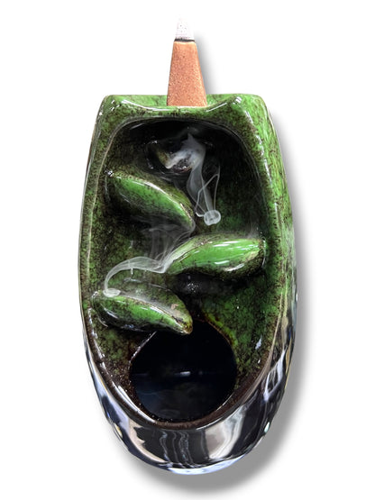 CERAMIC BACKFLOW INCENSE BURNER 5.1"H