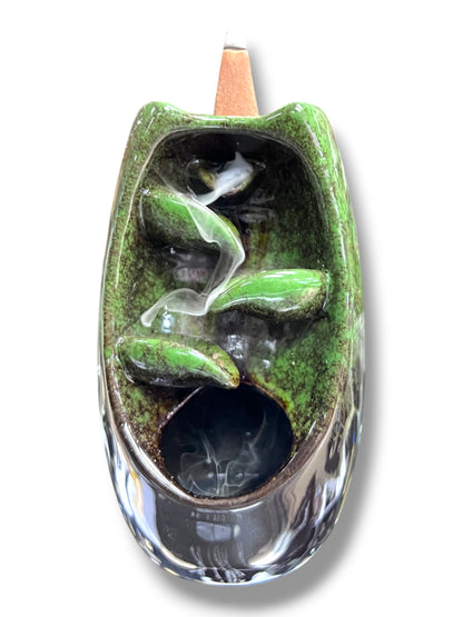 CERAMIC BACKFLOW INCENSE BURNER 5.1"H
