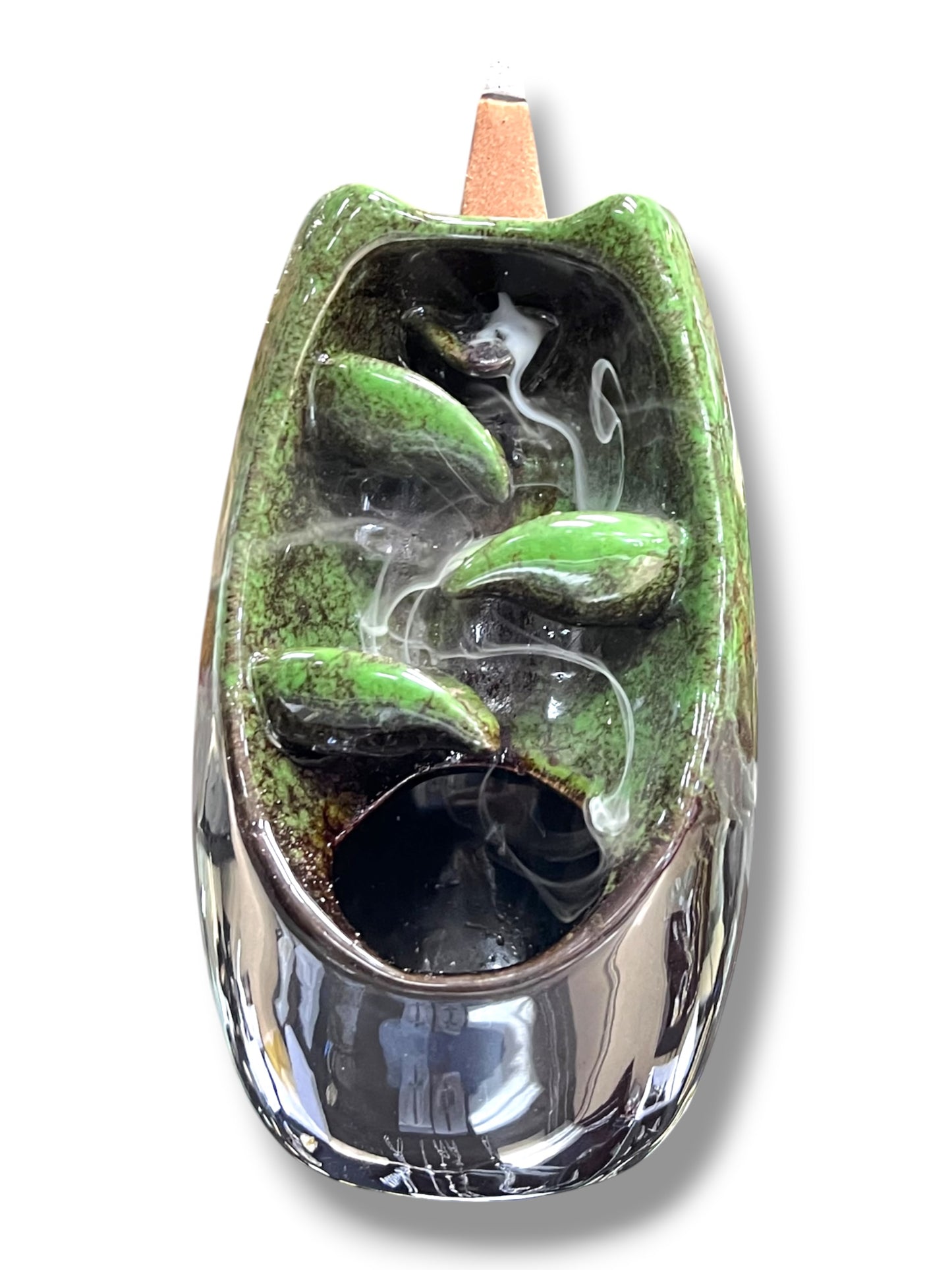 CERAMIC BACKFLOW INCENSE BURNER 5.1"H