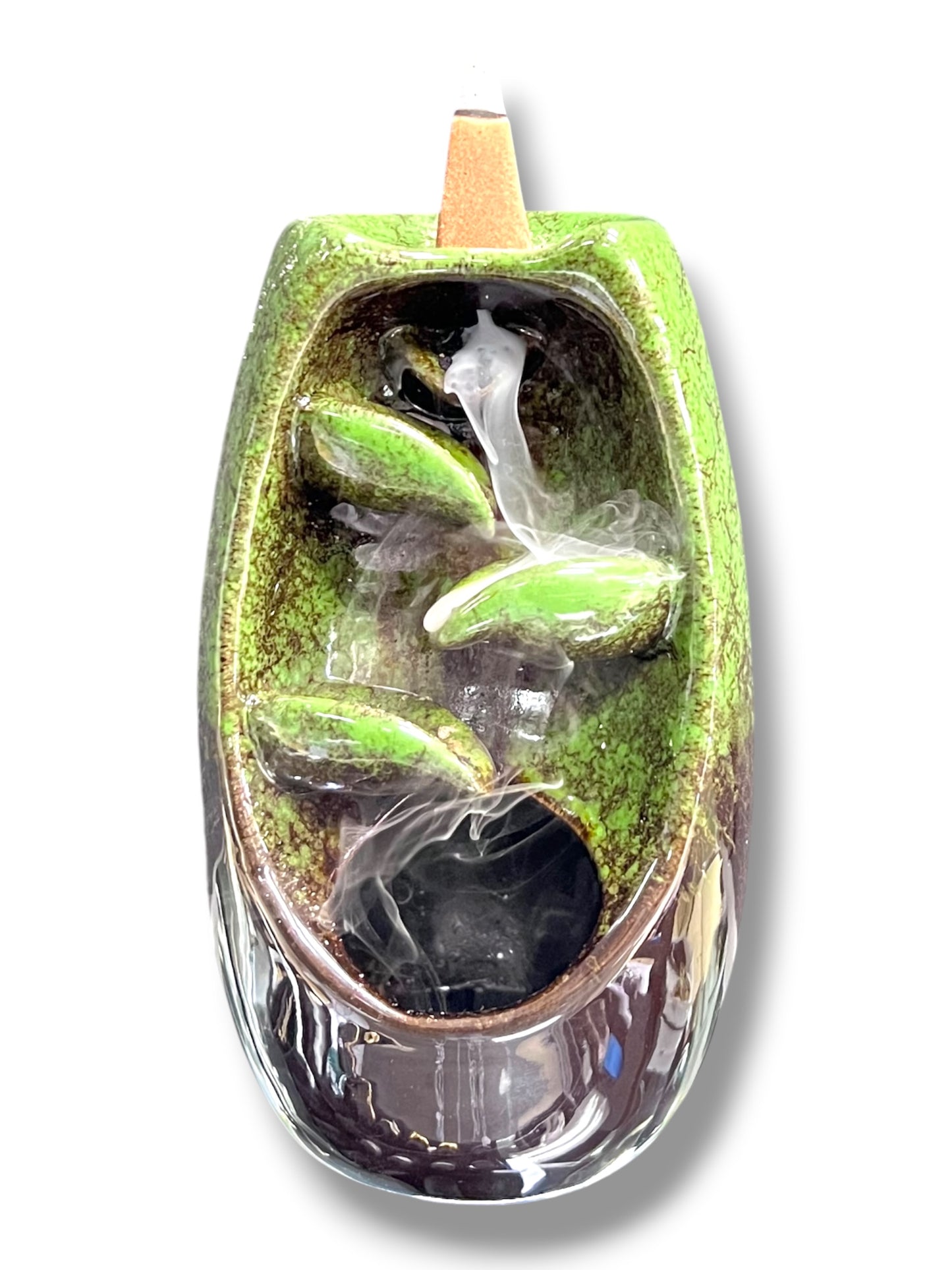 CERAMIC BACKFLOW INCENSE BURNER 5.1"H