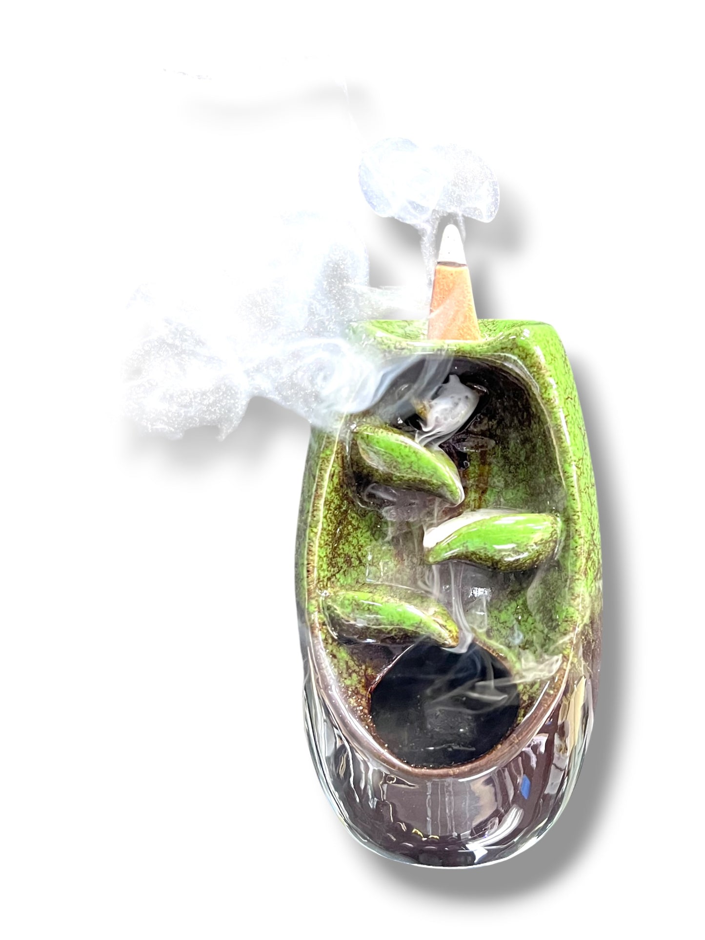 CERAMIC BACKFLOW INCENSE BURNER 5.1"H