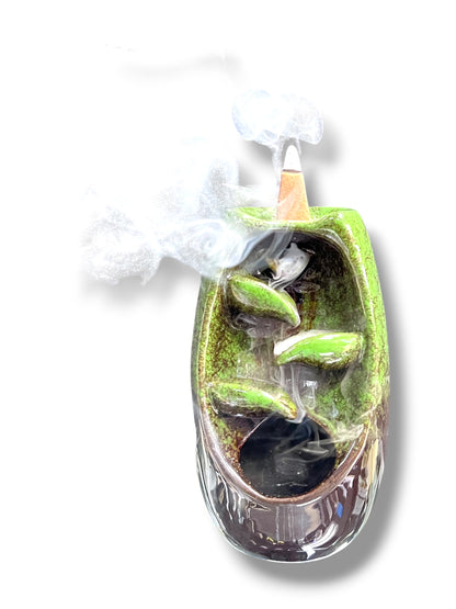 CERAMIC BACKFLOW INCENSE BURNER 5.1"H