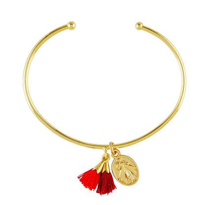 DIVINE MERCY TASSEL CUFF BRACELET