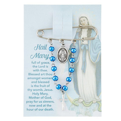 MIRACULOUS MEDAL ONE DECADE ROSARY BABY BROOCH