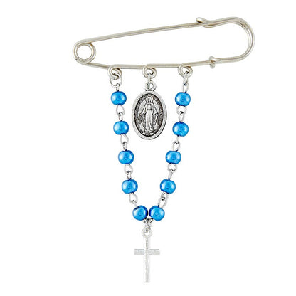 MIRACULOUS MEDAL ONE DECADE ROSARY BABY BROOCH