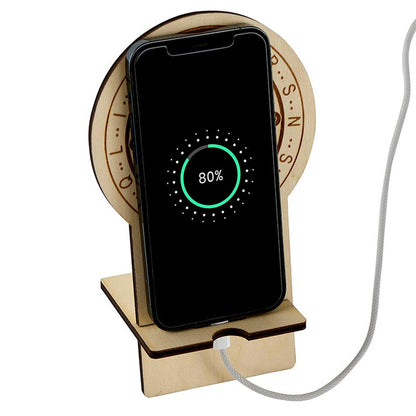 ST. BENEDICT WOOD PHONE STAND