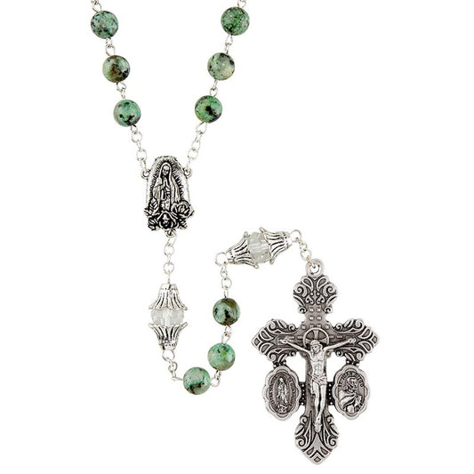 OUR LADY OF GUADALUPE DUAL MEDAL BEADED CRUCIFIX ROSARY
