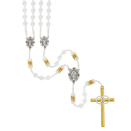 TWO-TONE HEART-SHAPED LASSO WEDDING ROSARY