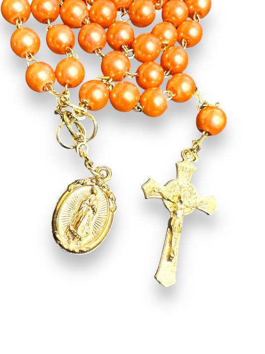 OUR LADY OF GUADALUPE FAUX PEARL ROSARY