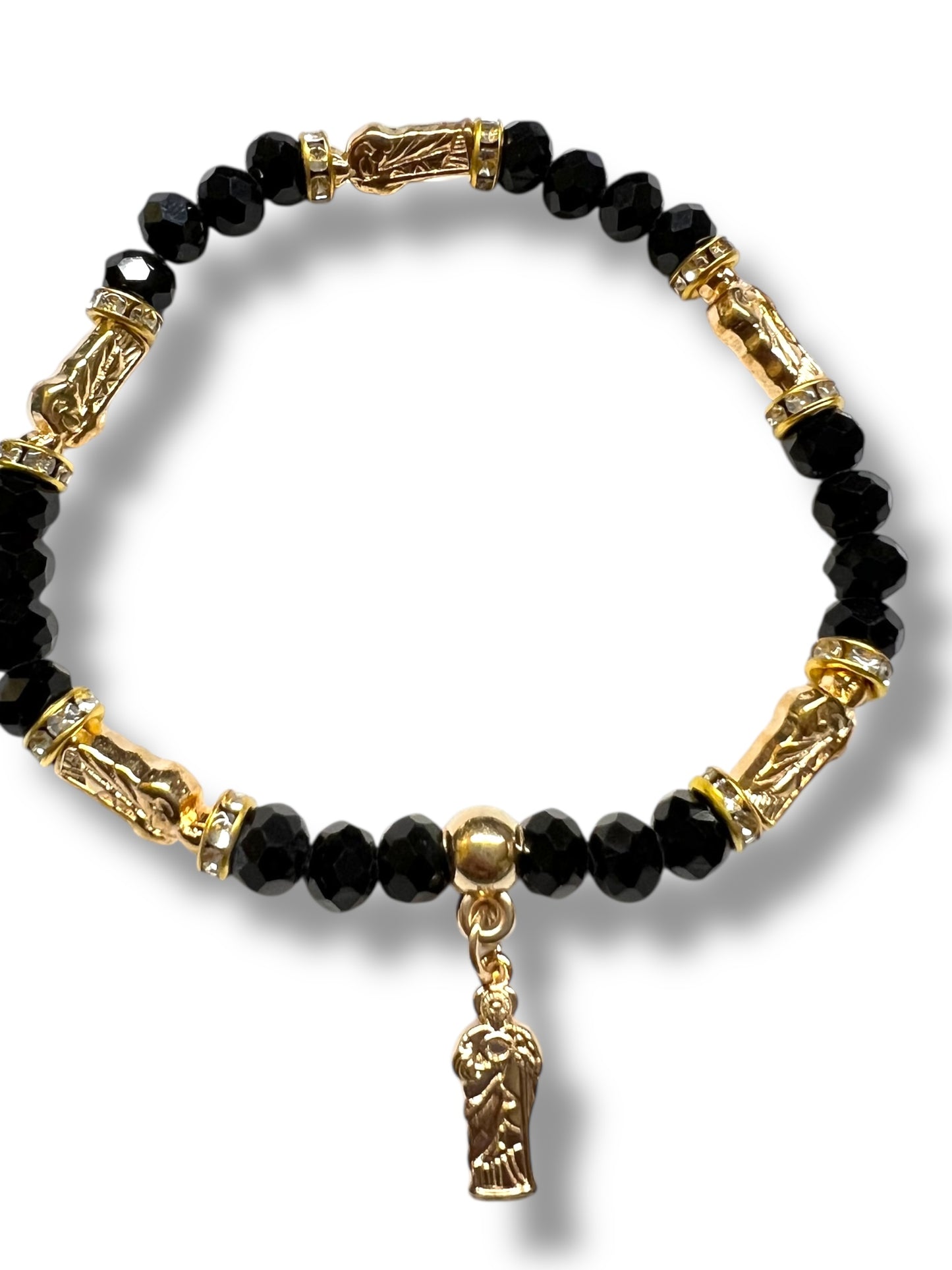 BRACELET: ST. JUDE THADD COLORED CRYSTAL WITH GOLD ACCENTS