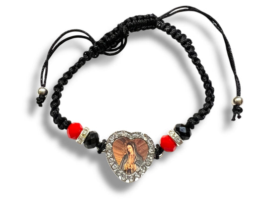 BRACELET: OUR LADY GUADALUPE THREADED W/ FULL-COLOR CHARM