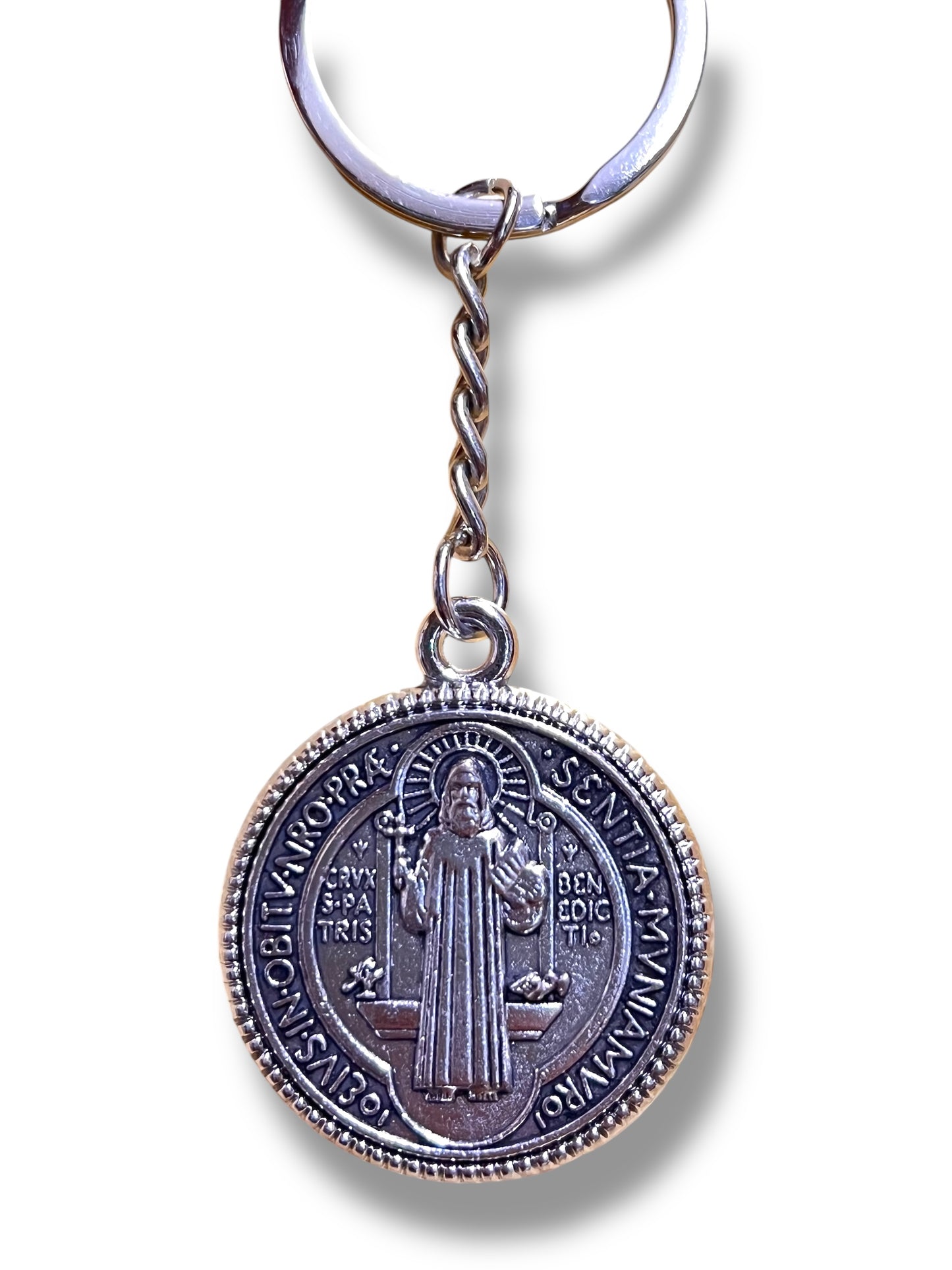 KEYCHAIN: ST. BENEDICT MEDAL BUDDED EDGE