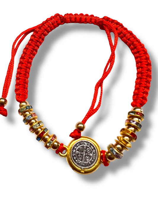 PULSERA: SAN BENITO ENROSCADA CON CRISTALES