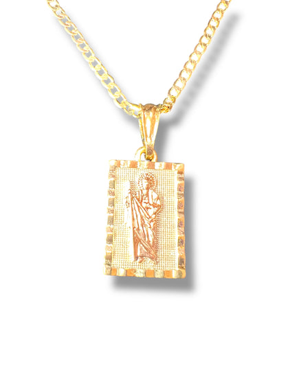 18K GOLD LAYERED ST. JUDE PENDANT NECKLACE