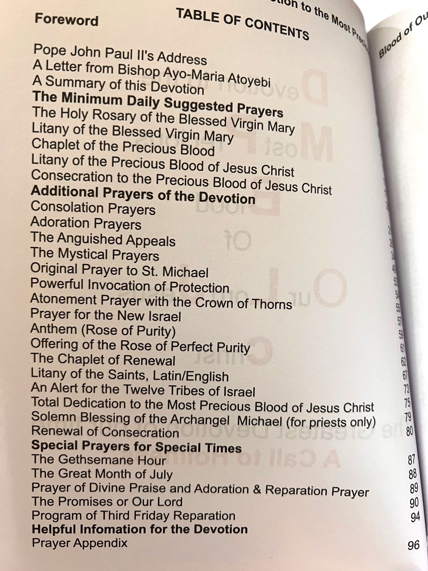DEVOCIÓN A LA PRECIOSÍSIMA SANGRE DE NUESTRO SEÑOR JESUCRISTO (SPANISH/ENGLISH)