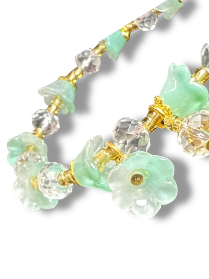 BRACELET: SMOKED FLOWER-SHAPED GLASS