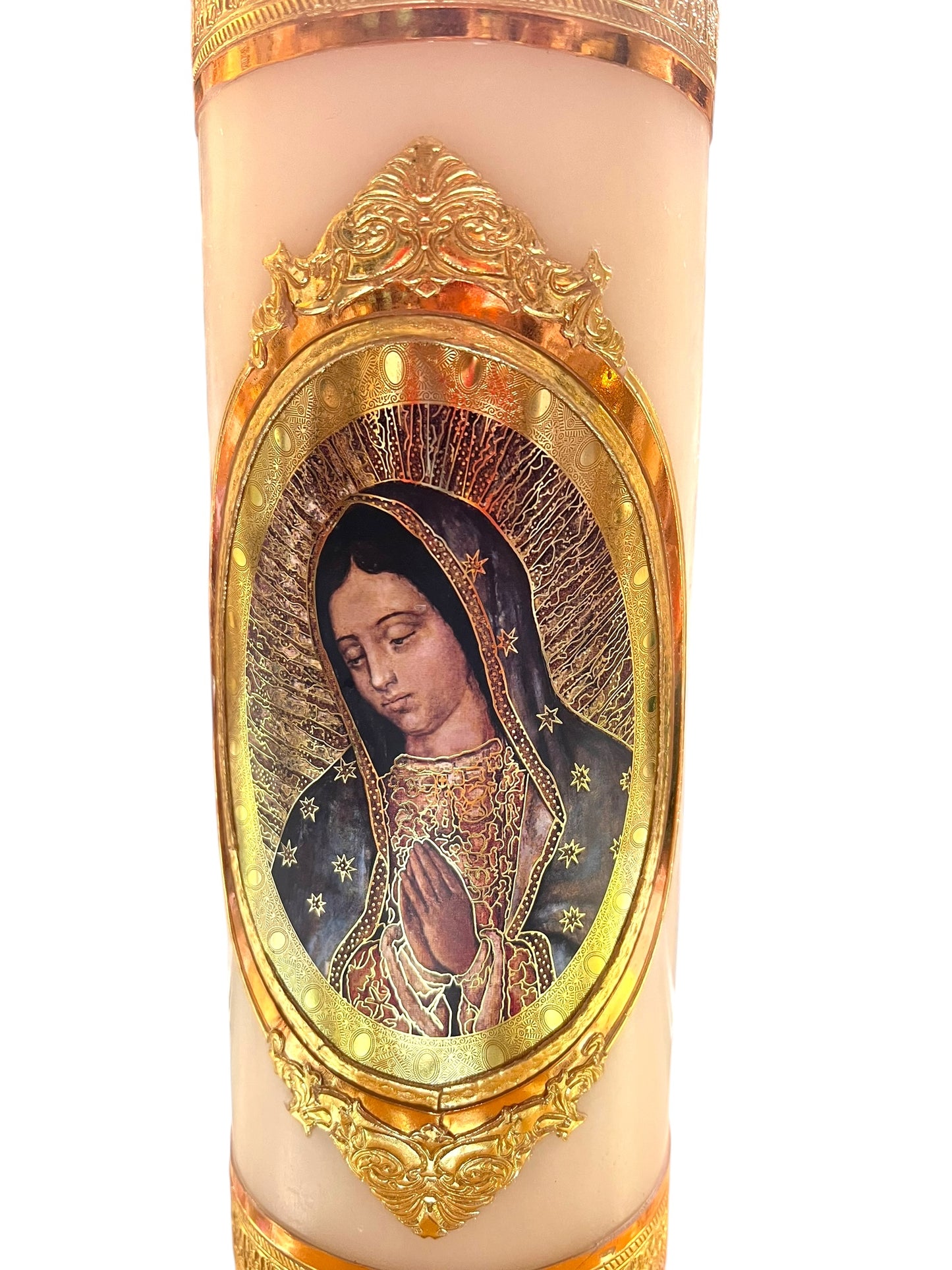 VELO PASCUAL DE CERA DECORADO DE 15"