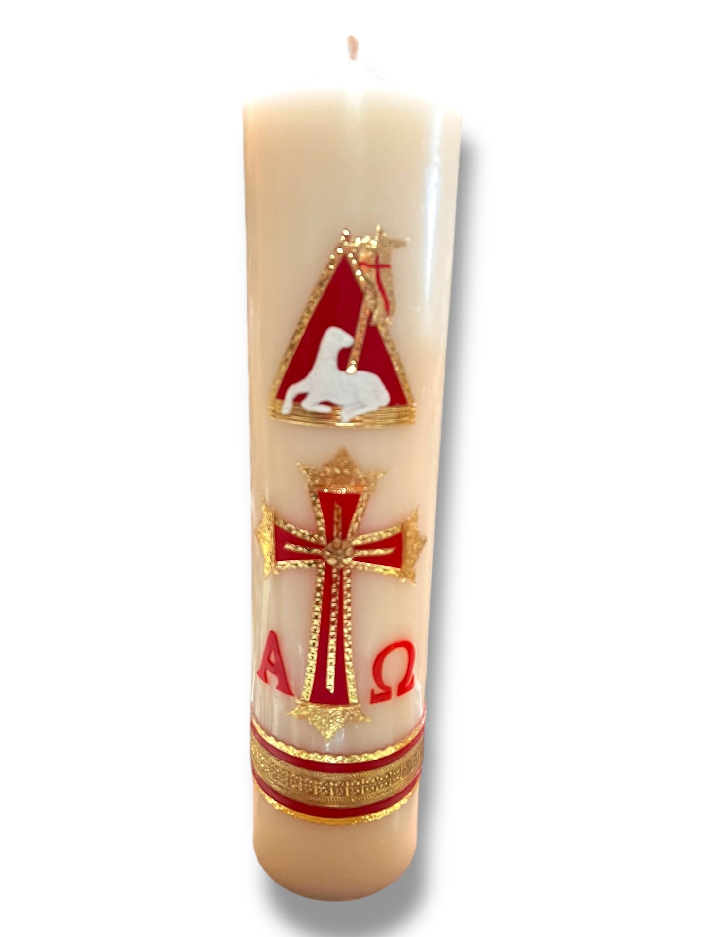 VELA PASCUAL DE CERA DECORADA DE 16" N.° 7