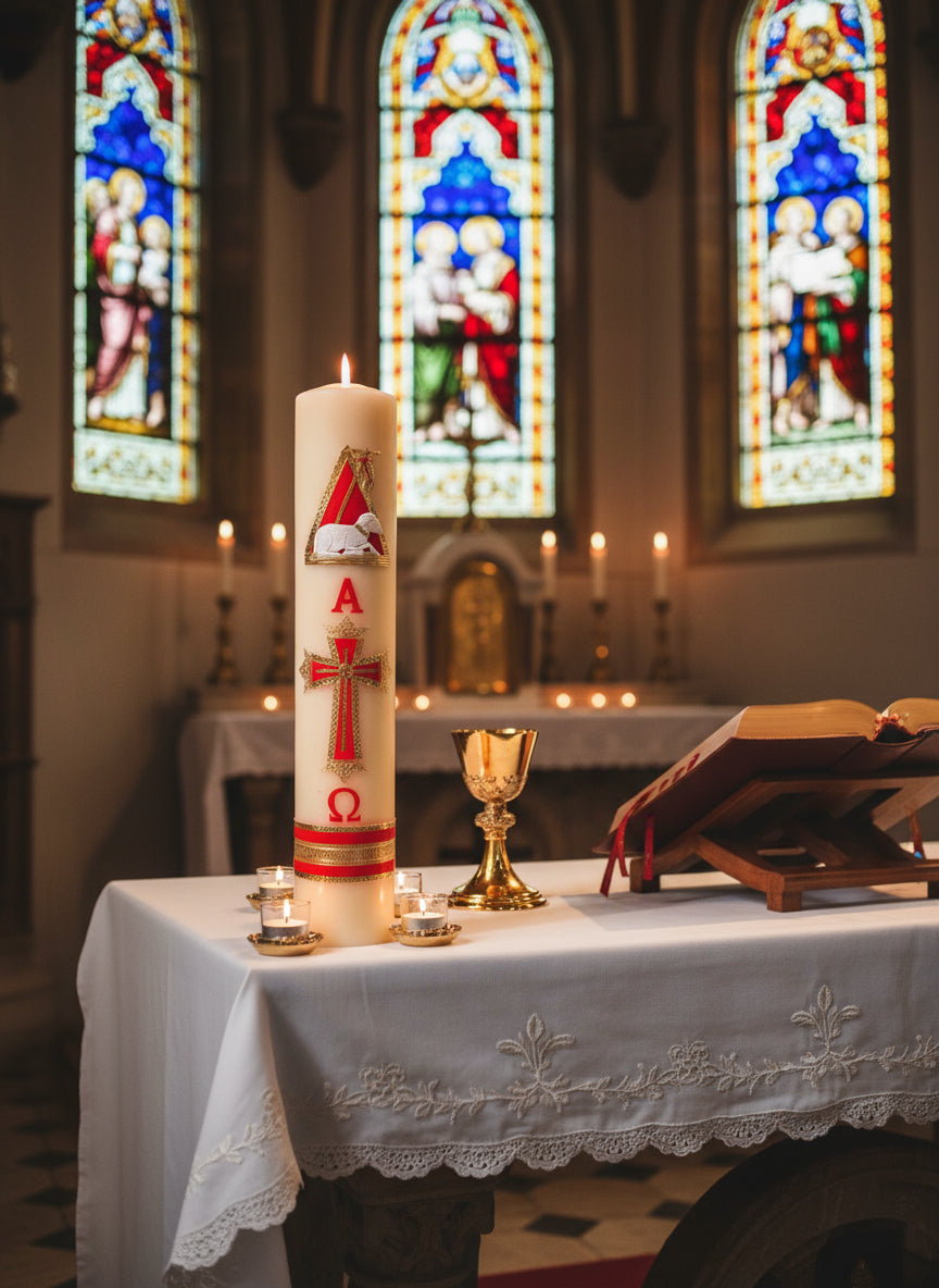 20" DECORATED WAX PASCHAL CANDLE