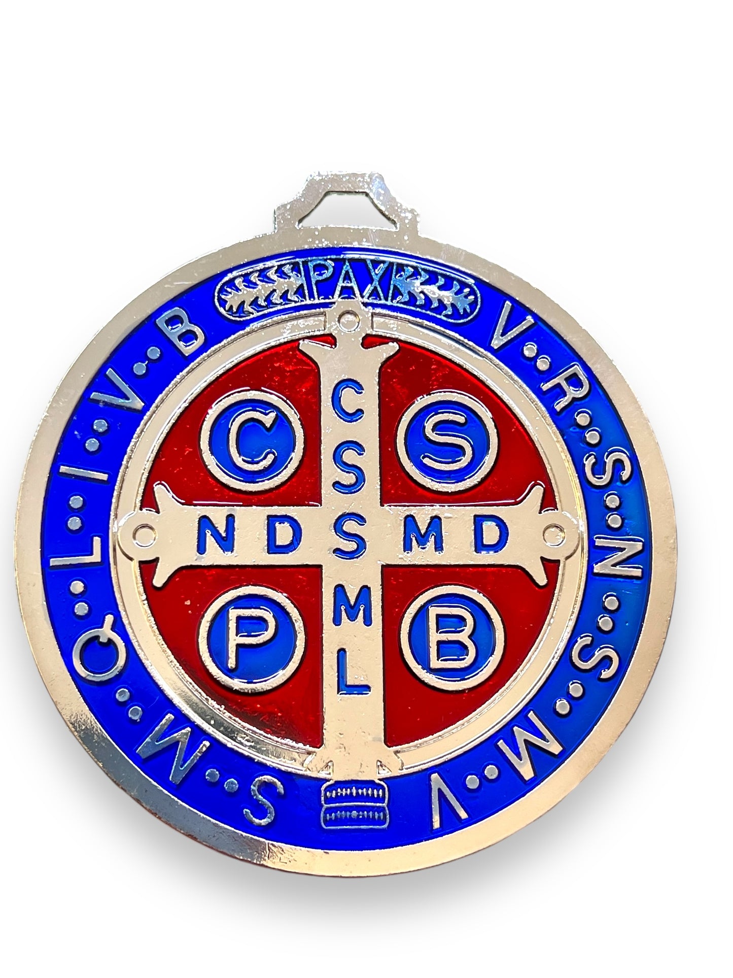 EXTRA LARGE ST. BENEDICT MEDAL BLUE ENAMEL