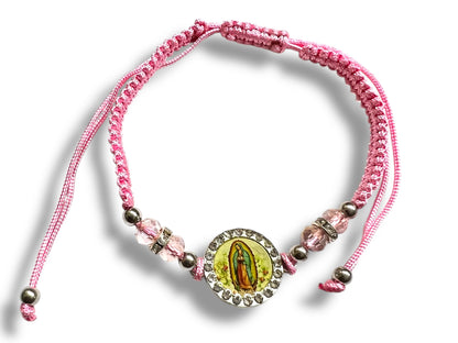 BRACELET: OUR LADY GUADALUPE THREADED W/ FULL-COLOR CHARM