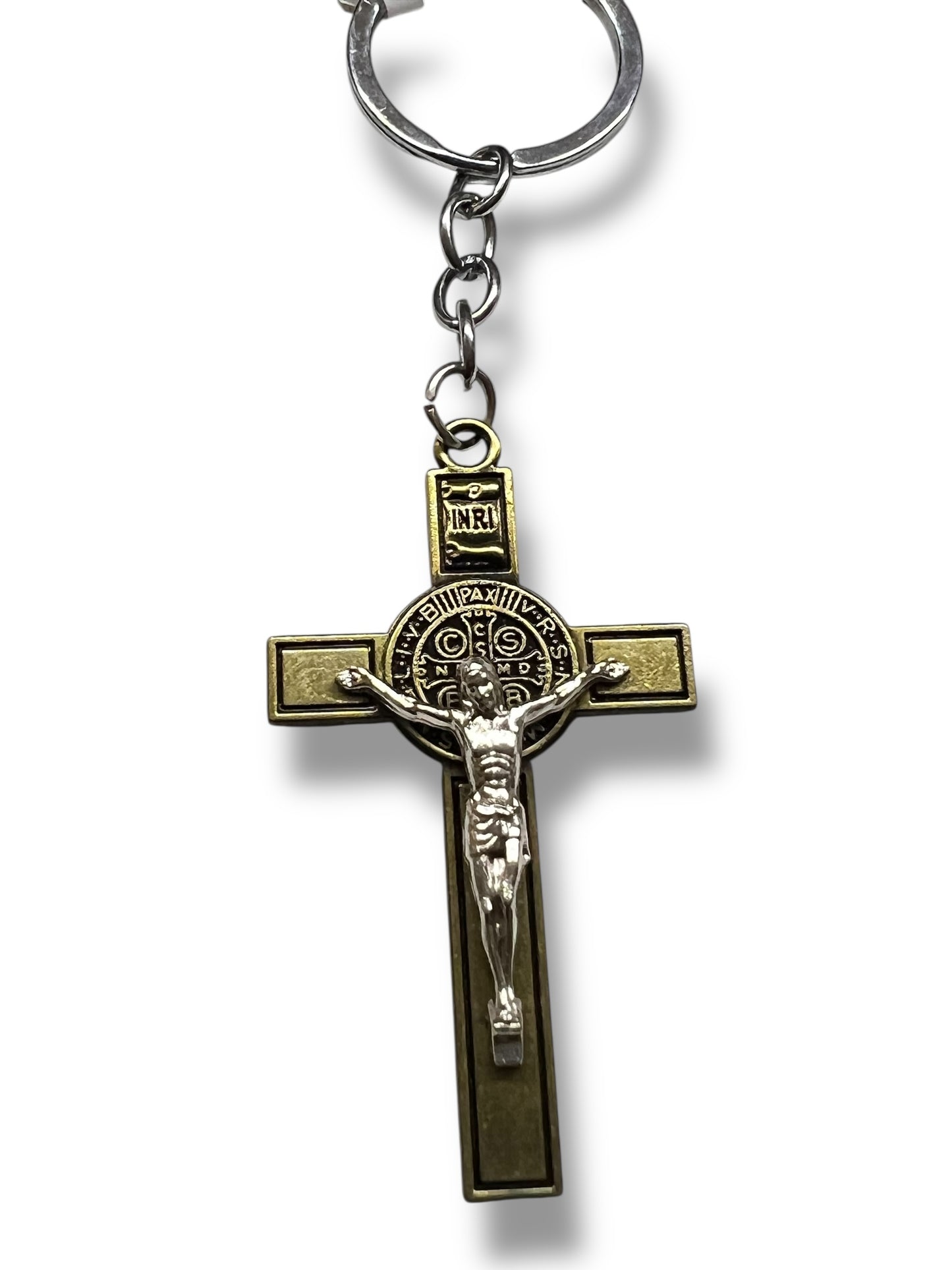 KEYCHAIN: 3" ST. BENEDICT CROSS