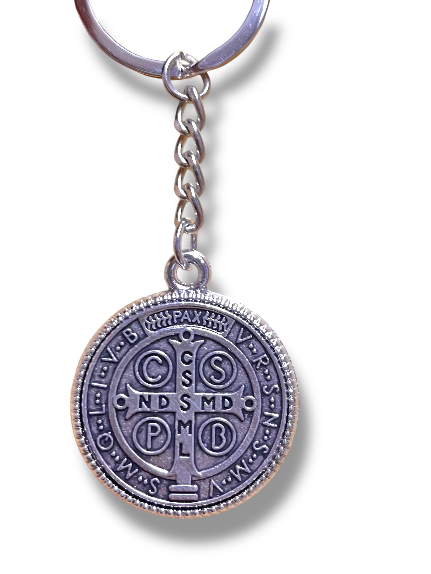 KEYCHAIN: ST. BENEDICT MEDAL BUDDED EDGE
